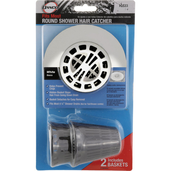 Danco White Hair Catcher For Shower Drain Danco White Hair Catcher For Shower Drain