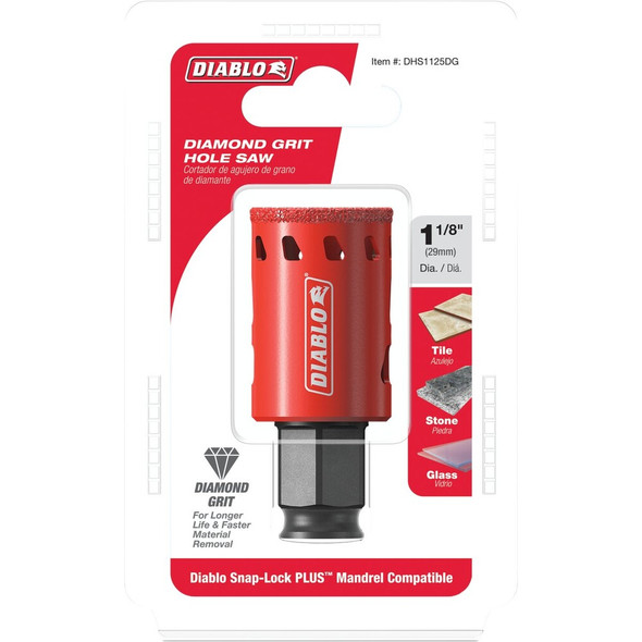 Diablo 1-1-8 in. Diamond Grit Hole Saw DHS1125DG 355349