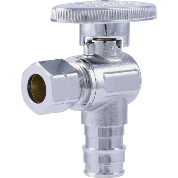 SharkBite 1/2 In. PEX-A x 3/8 In. Compression Angle Stop Valve UAB23058LFA