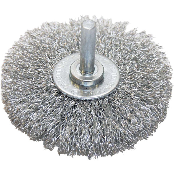 Weiler Vortec 3 In. Crimped, Coarse Drill-Mounted Wire Brush 36011