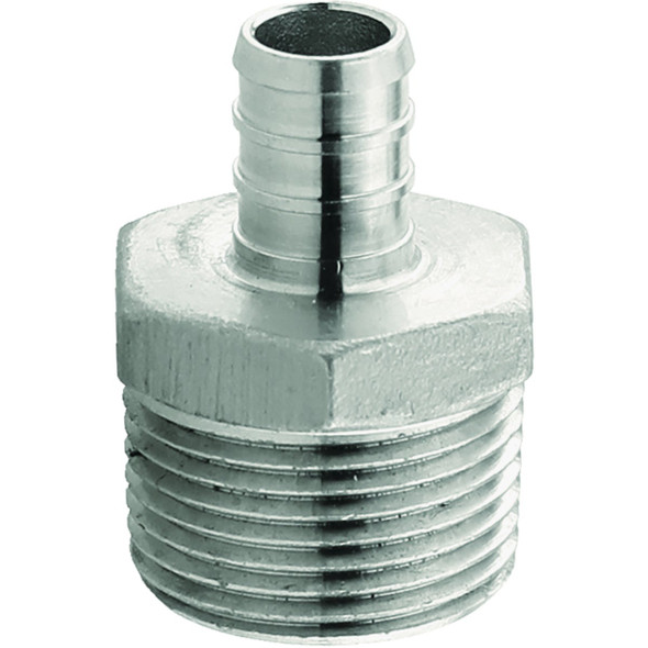 Plumbeez 1/2 In. x 3/4 In. MPT Stainless Steel PEX Adapter PE-PS-MA0507