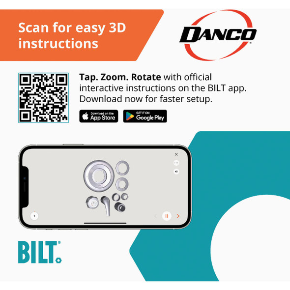 Danco Delta Lever and Knob Tub & Shower Trim Kit, Matte Black