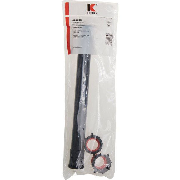 Keeney 1-1-2 In. x 16 In. Black Plastic Double End Slip-Join Extension Tube 41-16BK 416791
