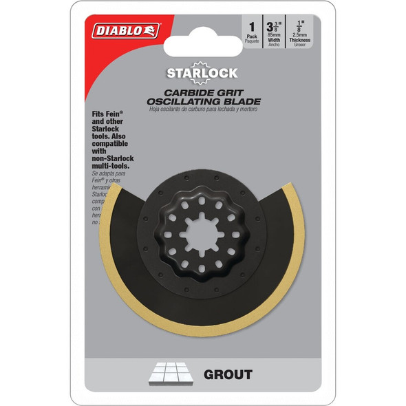 Diablo 3-3-8 In. Starlock Carbide Grit Oscillating Blade for Grout DOS3375RCGX 353762