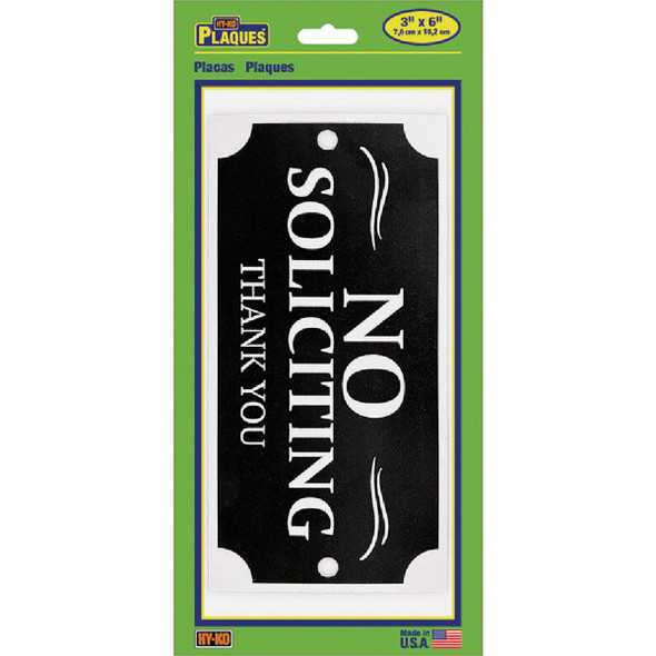 Hy-Ko No Soliciting House Plaque PLQ-001 205490