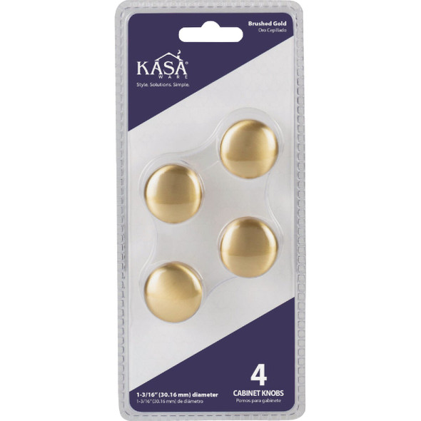 KasaWare 1-3-16 In. Diameter Brushed Gold Cabinet Knob (4-Pack) K778BG-4 254000
