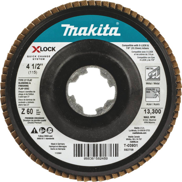 Makita 4.5" 60g Flap Disc T-03931
