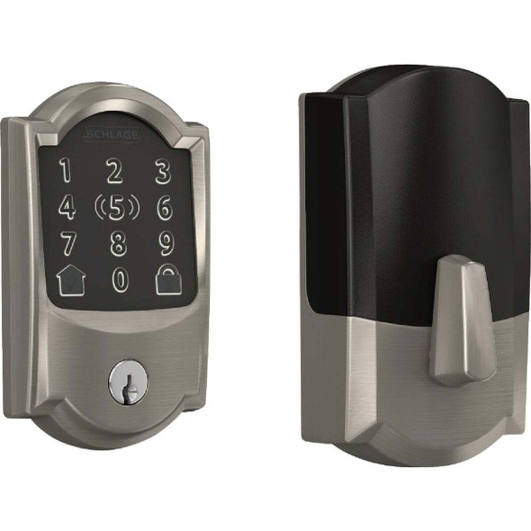 Schlage Encode Plus Camelot Satin Nickel Smart WiFi Deadbolt BE499WBVCAM619