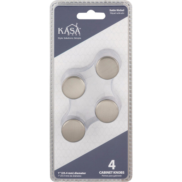 KasaWare 1 In. Diameter Satin Nickel Cone Knob (4-Pack)