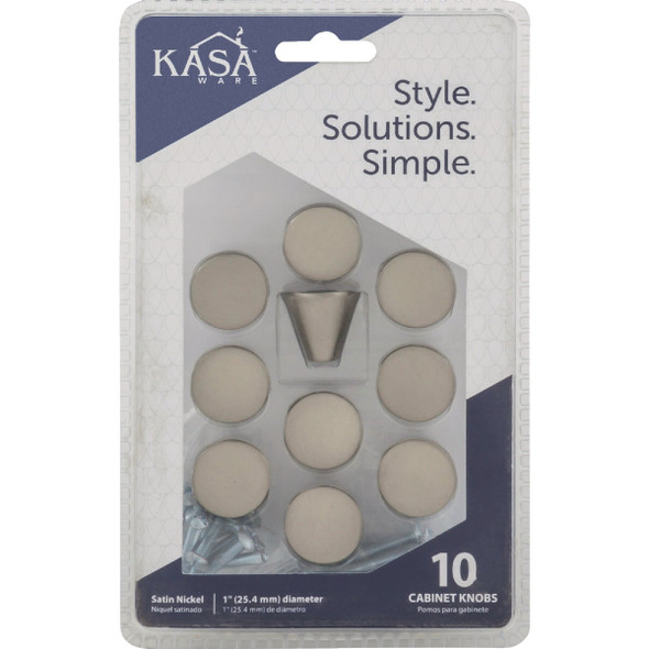 KasaWare 1 In. Diameter Satin Nickel Cone Knob (10-Pack) K512SN-10 251649