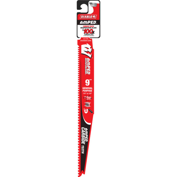 Diablo Demo Demon 9 In. Amped Carbide General Purpose Recirocating Saw Blade DS0909CGPA 351502
