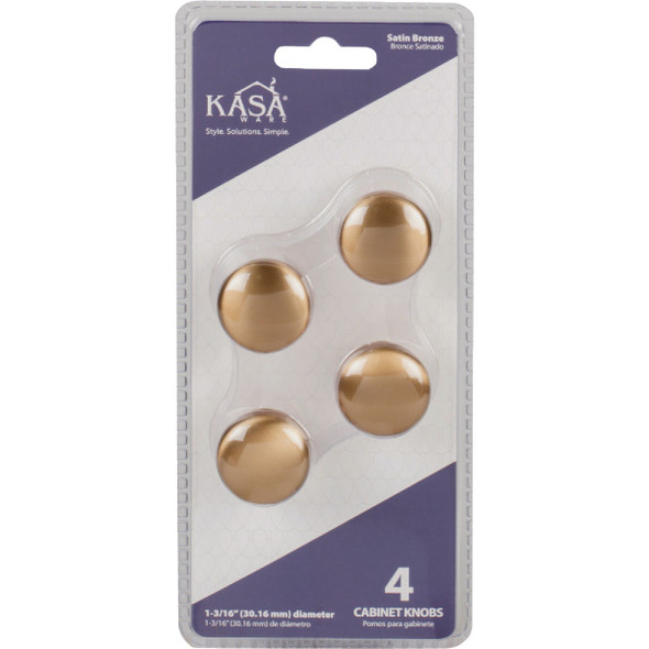 KasaWare 1-3/16 In. Diameter Satin Bronze Cabinet Knob (4-Pack)