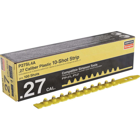 P27SL 0.27-Caliber Plastic, 10-Shot Strip Loads, Yellow - Imported (100-Qty)