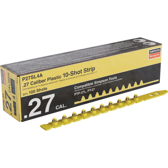 P27SL 0.27-Caliber Plastic, 10-Shot Strip Loads, Yellow - Imported (100-Qty)