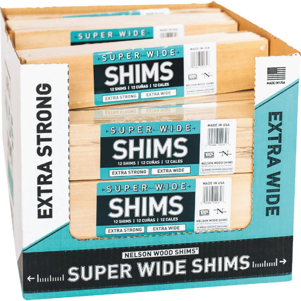 Nelson Wood Shims 12 In. L. Super Wide Shims (12-Count) SS12-12-24-36 Pack of 24 164029