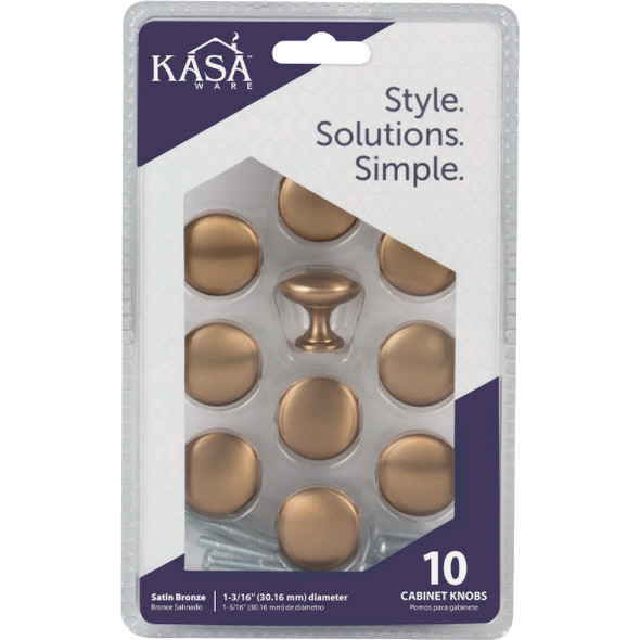 KasaWare 1-3-16 In. Diameter Satin Bronze Cabinet Knob (10-Pack) K778SBZ-10 246661