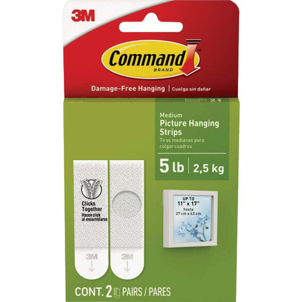 Command White Medium Adhesive Strips, 4 Strips 17201-2ES