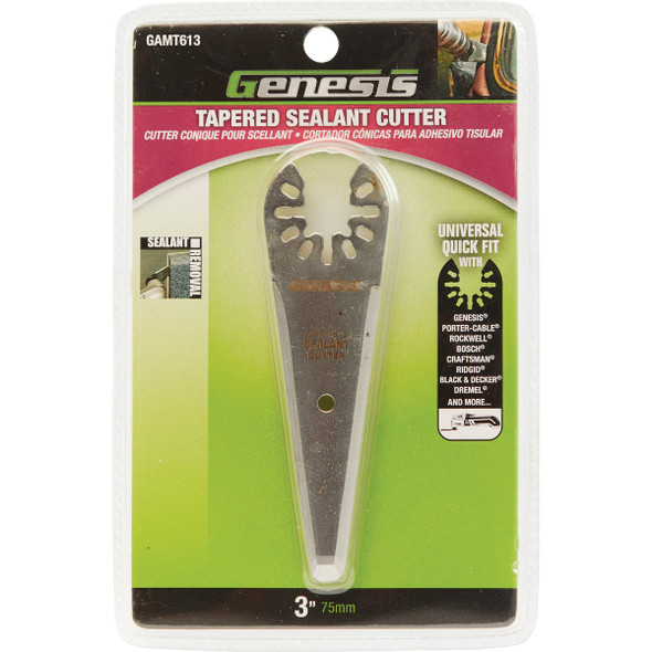 Genesis 3 In. Stainless Steel Tapered Sealant Cutting Oscillating Blade GAMT613 384070