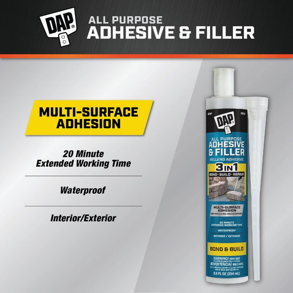 DAP 8.6 Oz. All Purpose Adhesive & Filler 7079828000 148267