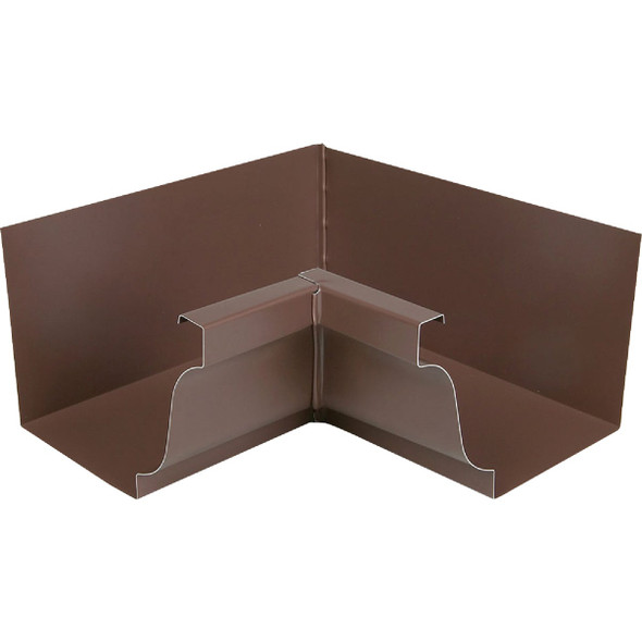 Amerimax 4 In. Galvanized Steel Brown Miter K-Style Gutter Inside Corner 1920119