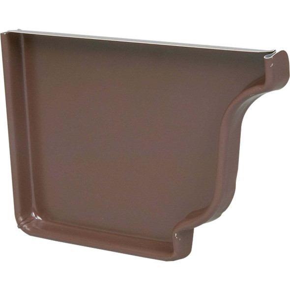 Amerimax 4 In. Galvanized Brown K-Style Left Gutter End Gap 1920519