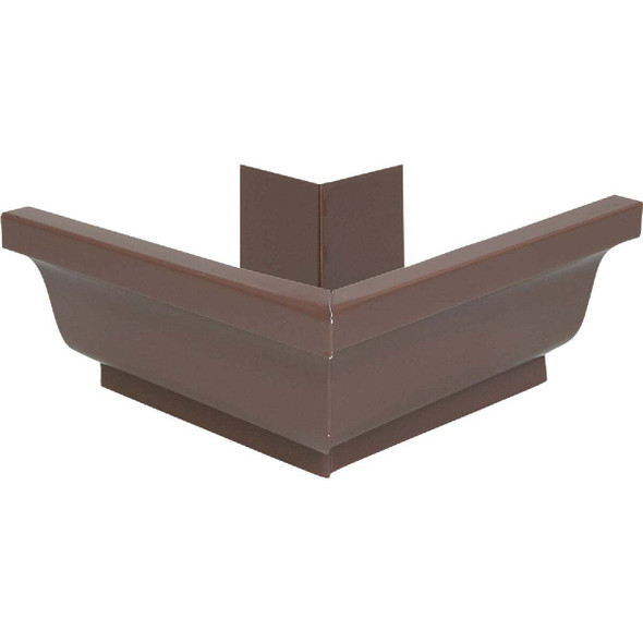 Amerimax 4 In. Galvanized Steel Brown Miter K-Style Gutter Outside Corner
