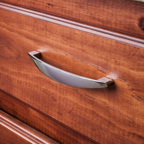 Elements Belfast 5-9-16 Overall Length Polished Chrome Asymmetrical Cabinet Pull 308-128PC 244211