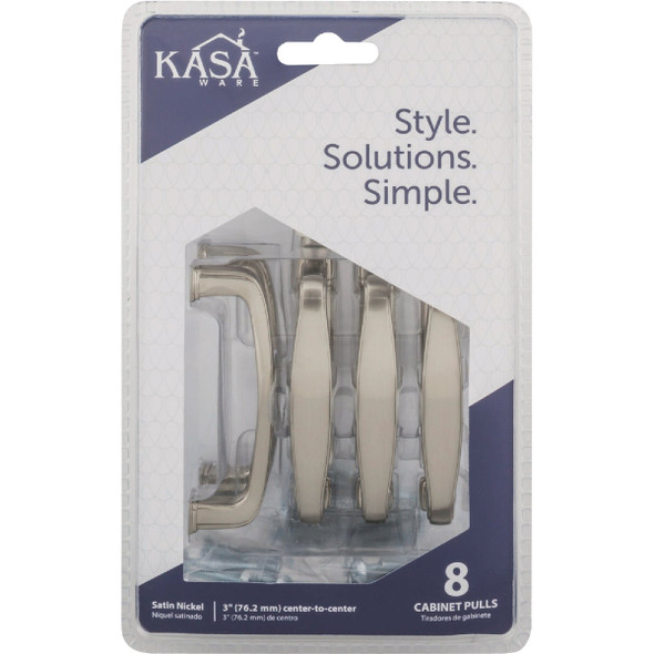 KasaWare 3-1-2" Overall Length Satin Nickel Cabinet Pull (8-Pack) K1213SN-8 201908
