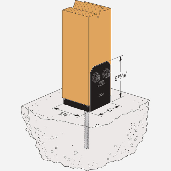 Simpson Strong-Tie Outdoor Accents Avant Collection ZMAX 6X6 Black Post Base APVB66 133539