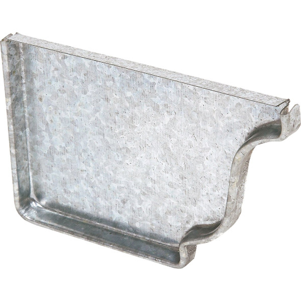 Amerimax 4 In. Galvanized K-Style Right Gutter End Cap 15206