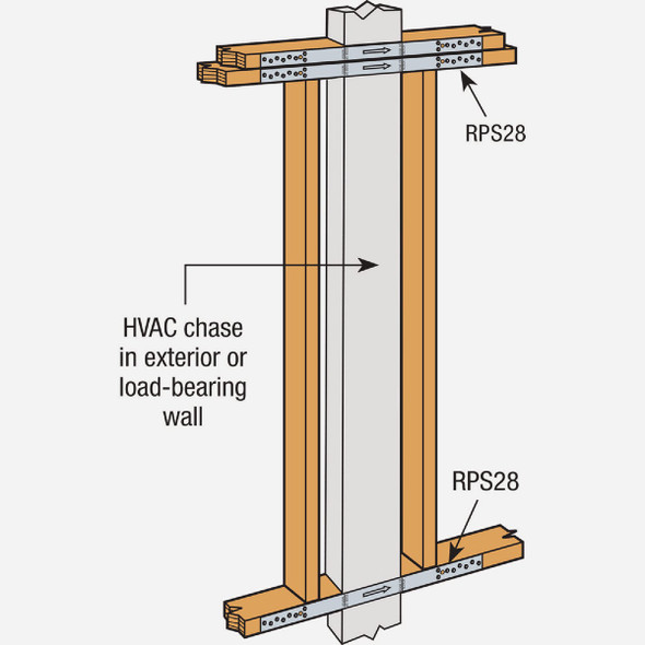 Simpson Strong-Tie 1-1-2 In. W x 28 In. L 16 ga Steel Retrofit Strap Tie RPS28 143429