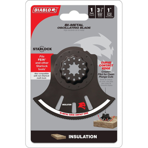 Diablo 3-1-2 in. Starlock Fit Bi-Metal Oscillating Blade for Insulation DOS350RI 330688
