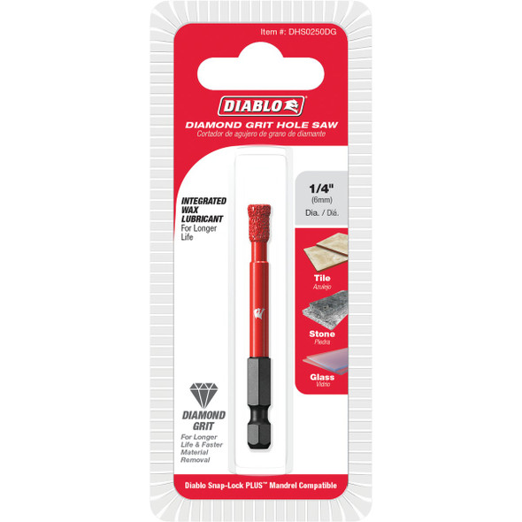 Diablo 1-4 in. Diamond Grit Hole Saw DHS0250DG 306021