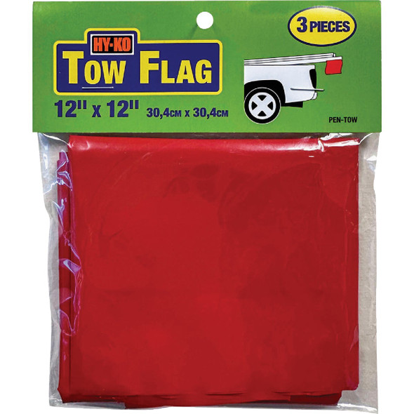 Hy-Ko 12 In. x 12 In. Red Tow Flag PEN-TOW 234094