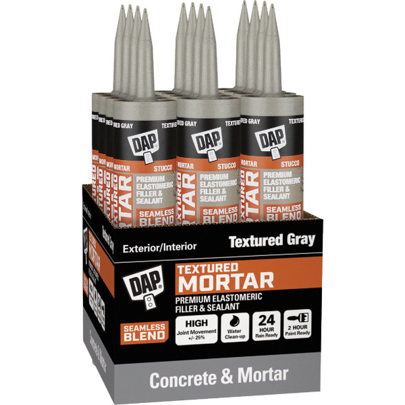 DAP Textured Mortar 10.1 Oz. Gray Premium Elastomeric Filler & Sealant 7079810082 111030