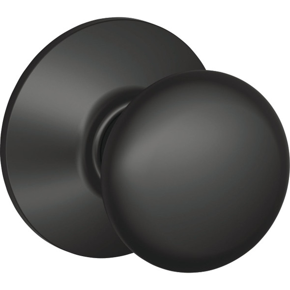 Schlage Plymouth Matte Black Passage Hall & Closet Door Knob F10GPLY622