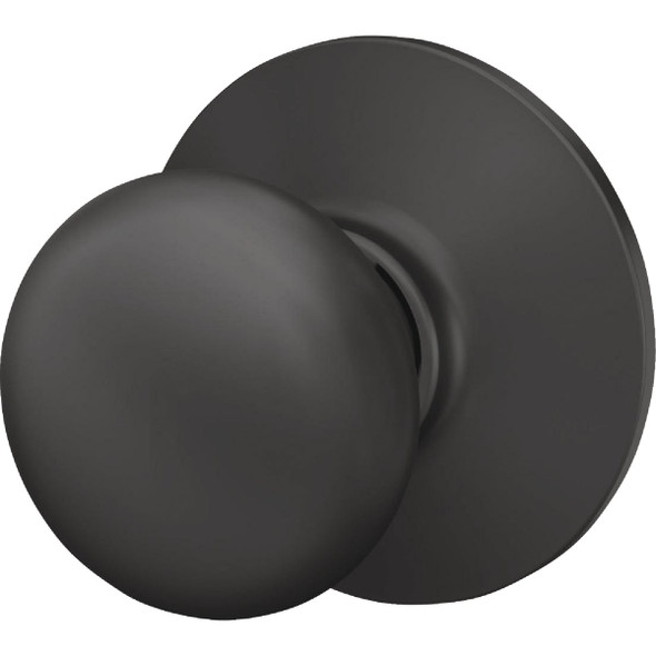 Schlage Plymouth Matte Black Passage Hall & Closet Door Knob Schlage Plymouth Matte Black Passage Hall & Closet Door Knob