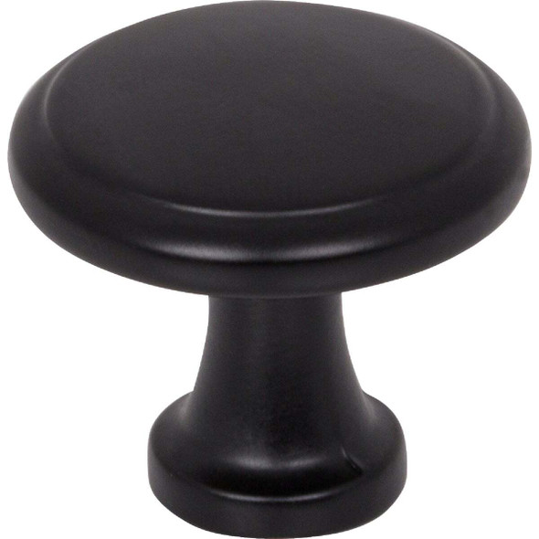 KasaWare 1-3/16 In. Diameter Matte Black Flat Round Knob (4-Pack) K997MB-4