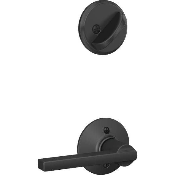 Schlage Matte Black Single Cylinder Deadbolt & Keyed Entry Latitude Lever Combo