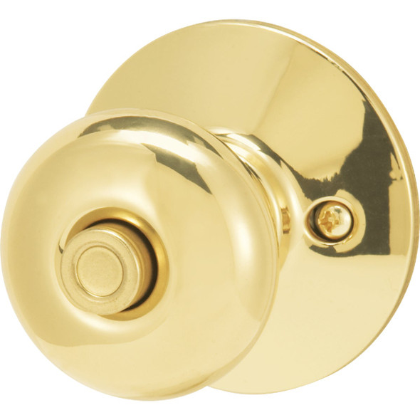 Schlage Plymouth Bright Brass Bed & Bath Door Knob F40VPLY605 231908