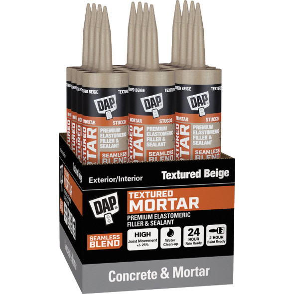 DAP Textured Mortar 10.1 Oz. Beige Premium Elastomeric Filler & Sealant 7079810081 104018