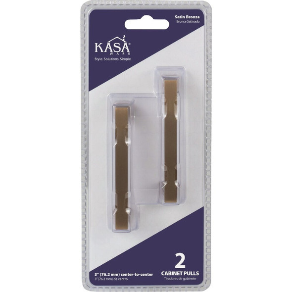 KasaWare 3-3-8 In. Overall Length Satin Bronze Square Bar Pull (2-Pack) K7063SBZ-2 218917
