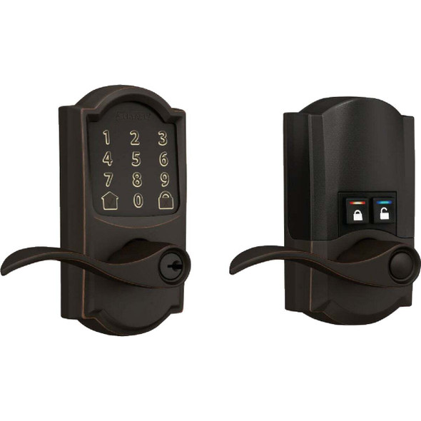 Schlage Encode Smart WiFi Aged Bronze Accent Lever with Camelot Trim