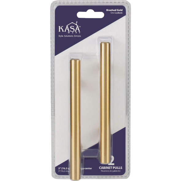 KasaWare 5-3/8 In. Overall Length Brushed Gold Cabinet Pull (2-Pack)