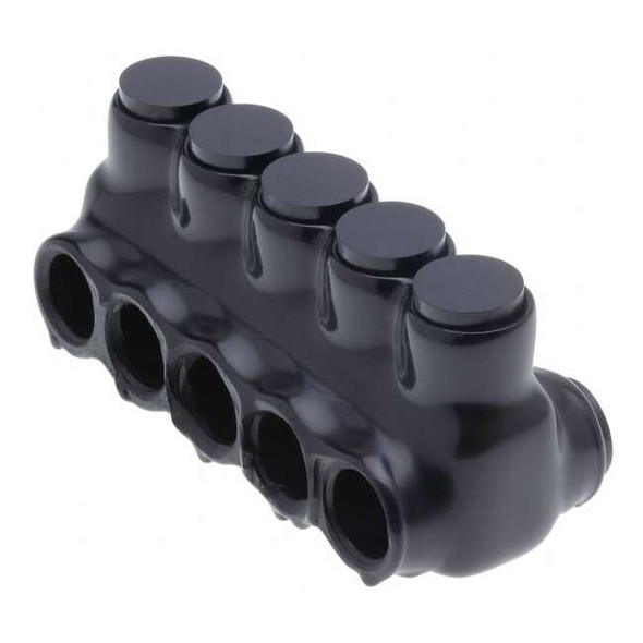 Polaris Wire Connector, 5 Port, Black, Plastisol Insulation IPLD2-5B