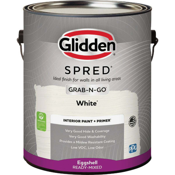 Glidden Spred Interior Paint + Primer Grab-N-Go Eggshell White Gallon