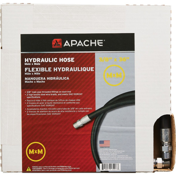 Apache 3-8 In. x 36 In. Male to Male Hydraulic Hose 98398232 734189