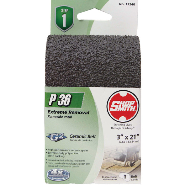 Gator Blade Platinum 3 In. x 21 In. 36 Grit Coarse Heavy Duty Sanding Belt 7091