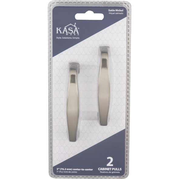 KasaWare 3-1/2" Overall Length Satin Nickel Cabinet Pull (2-Pack)