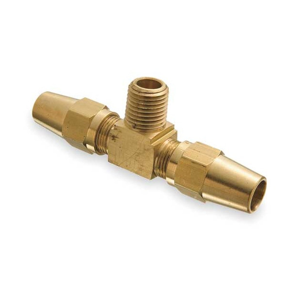 Weatherhead Tee,Brass,Comp3/8",Comp3/8",MNPT3/8" 1372X6X6X6